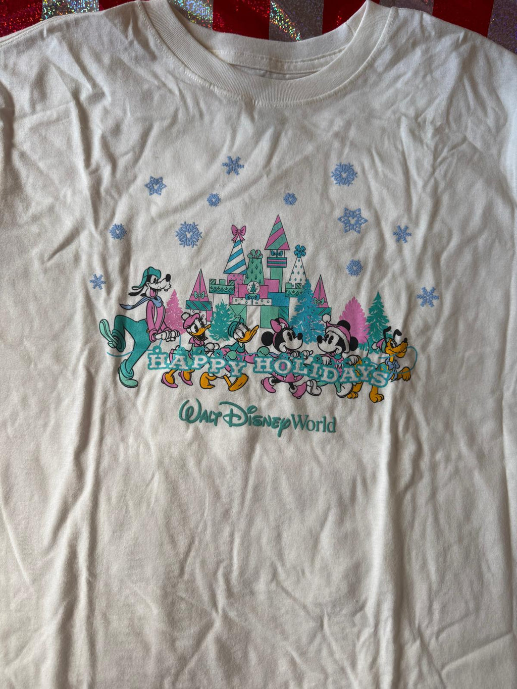 Disney White Christmas T Shirt - Womens Medium
