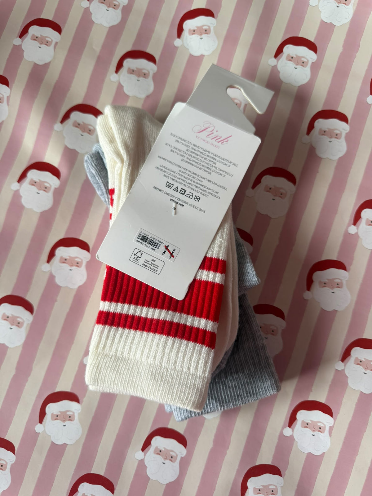 Victoria Secret Pink Socks - Xmas Dog 2