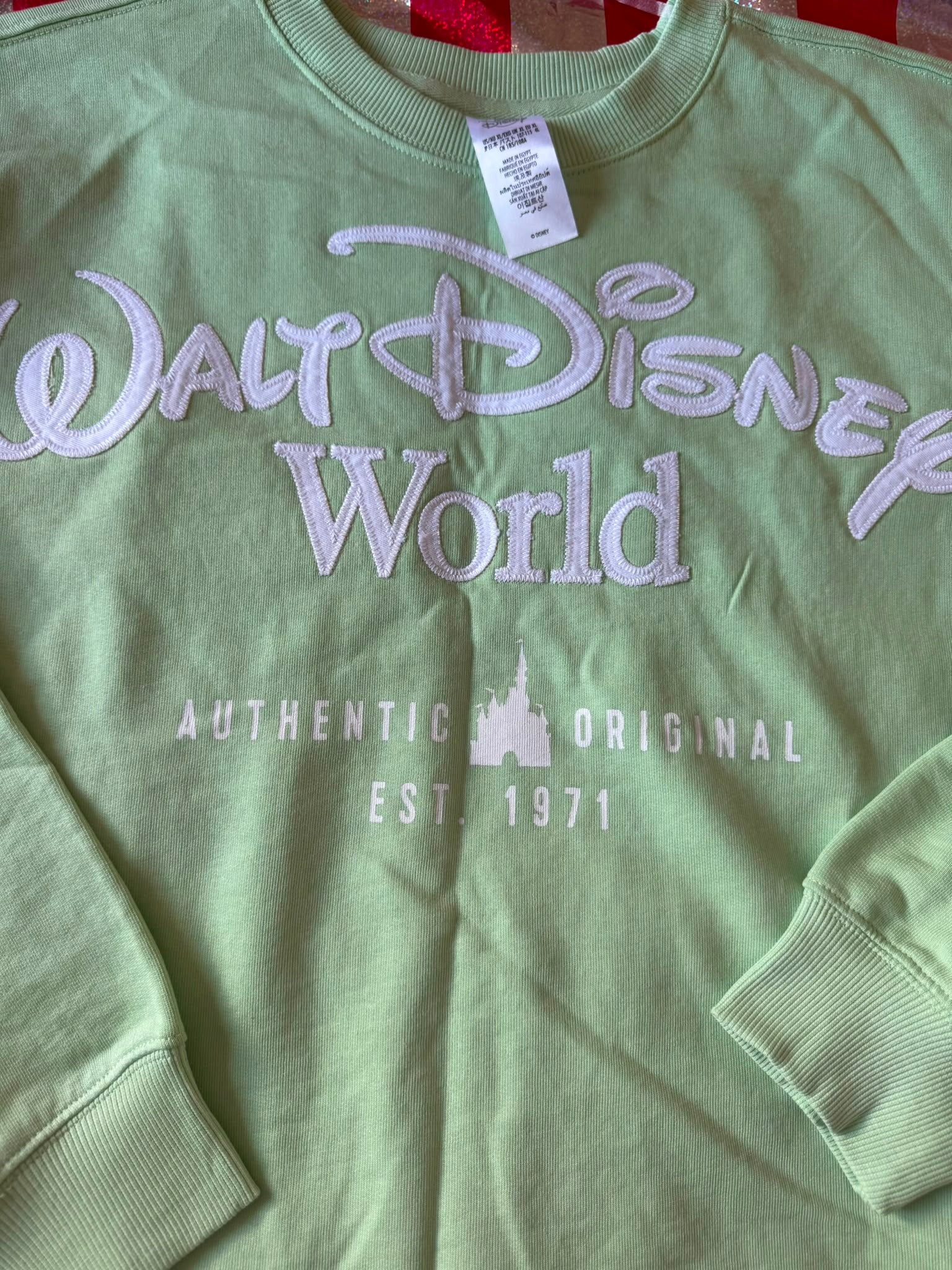 Disney Walt Disney World Sweatshirt - Mint Green XL